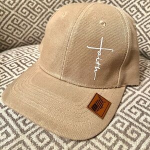 Tan Faith Embroidered Cap